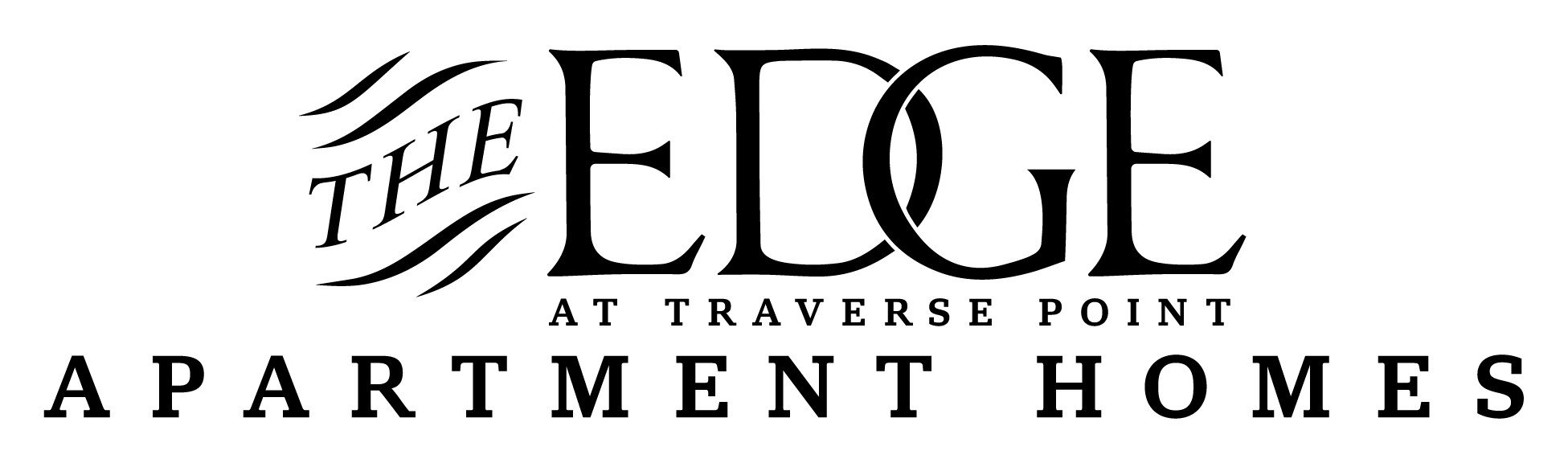The image is of a logo for "The Edge at Traverse Point Apartment Homes".